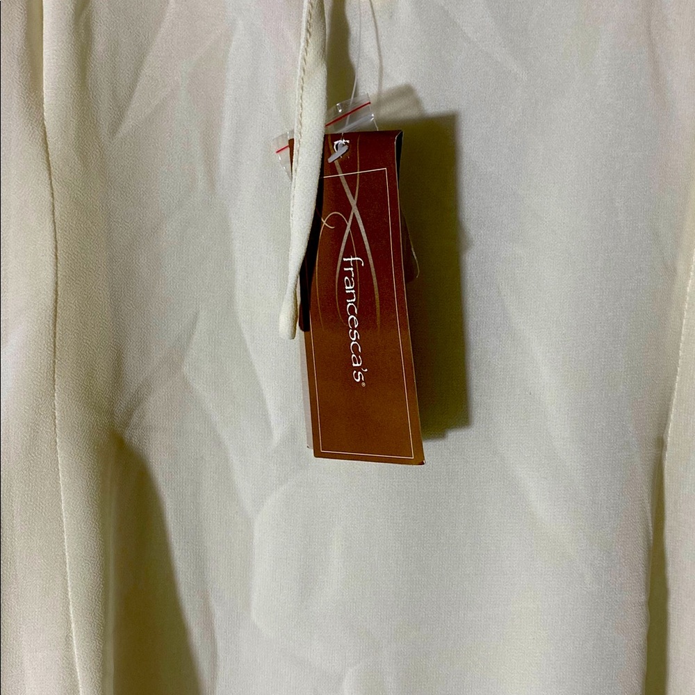 Francescas stunning medium length long sleeve ivory dress with gorgeous cuffs S